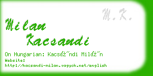 milan kacsandi business card